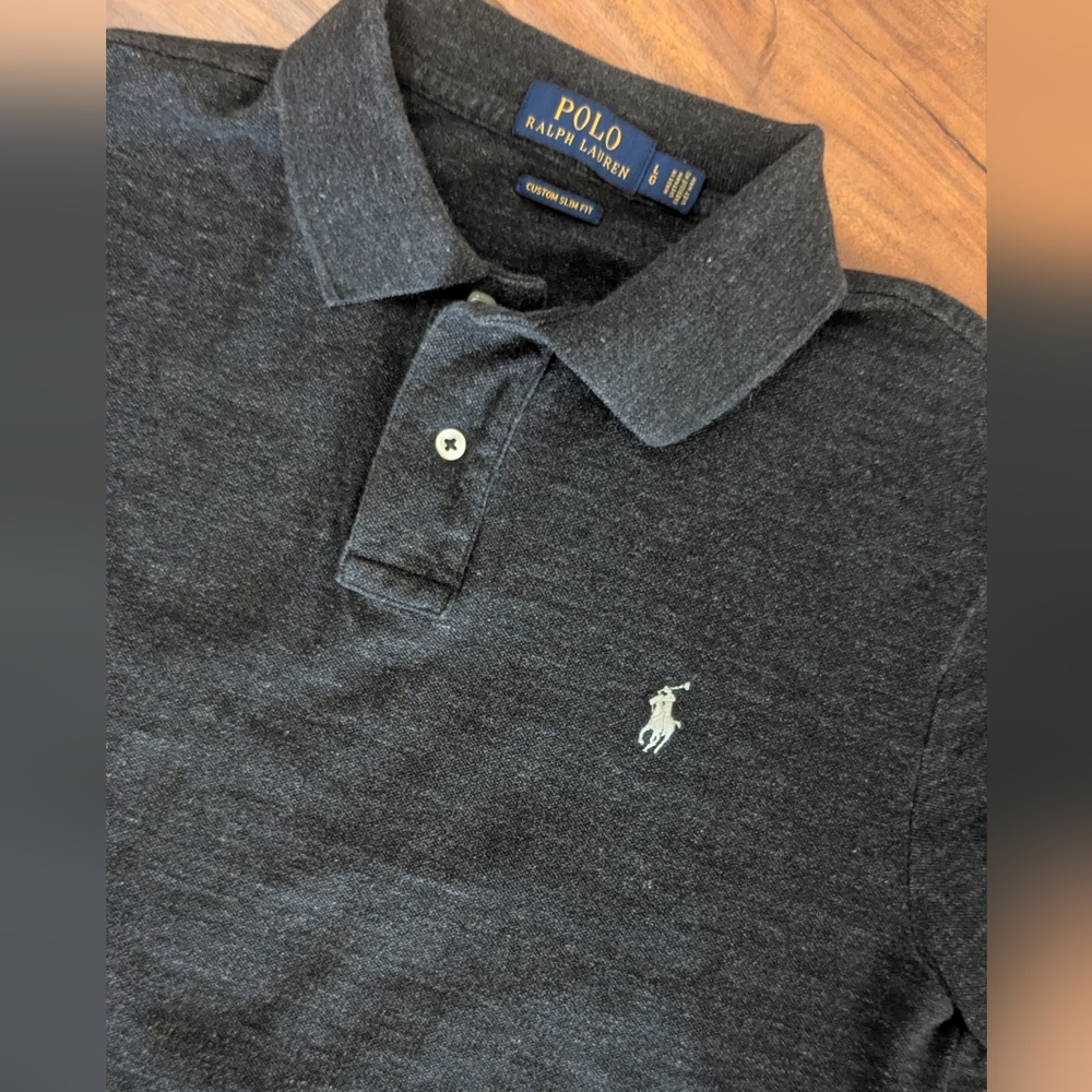 Polo Ralph Lauren Men's Classic Slim Fit In Black Marled Heather Sz Large - Picture 5 of 6